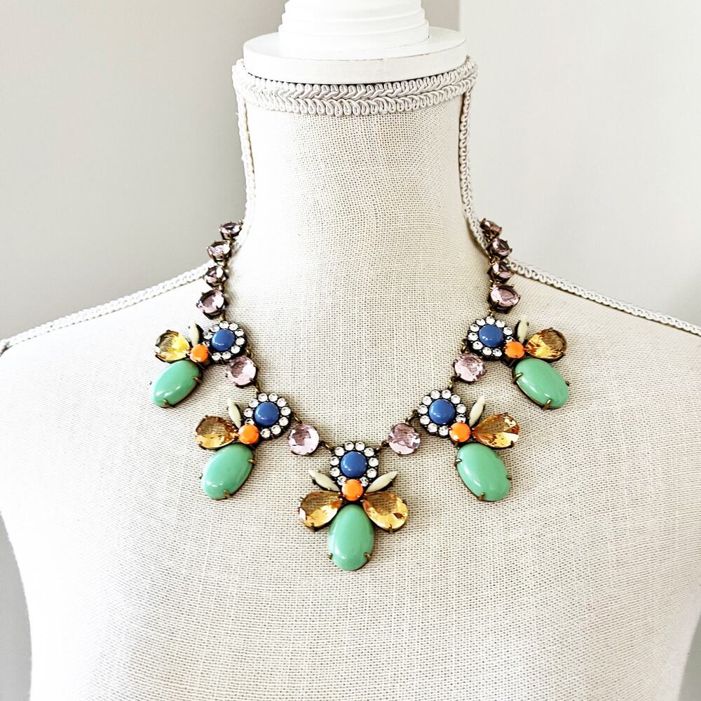 J. Crew Mixed Crystals Statement Necklace